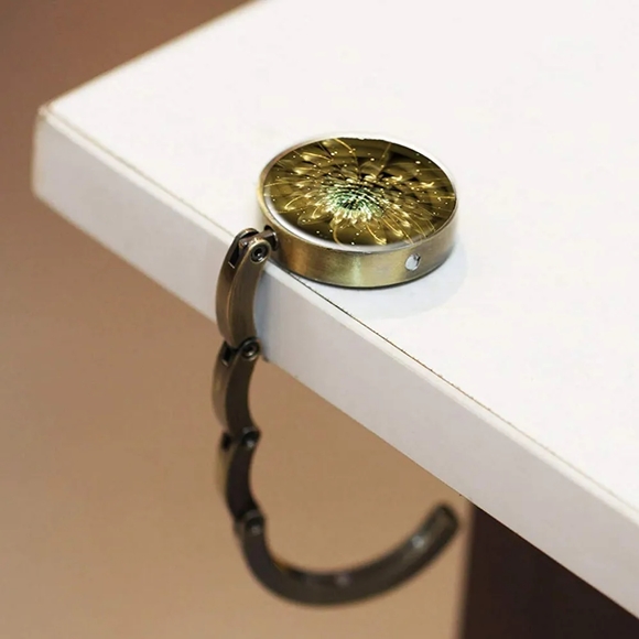 Set of 3 Foldable Purse Hooks with Beautiful 3D Flower Designs - Picture 3 of 6